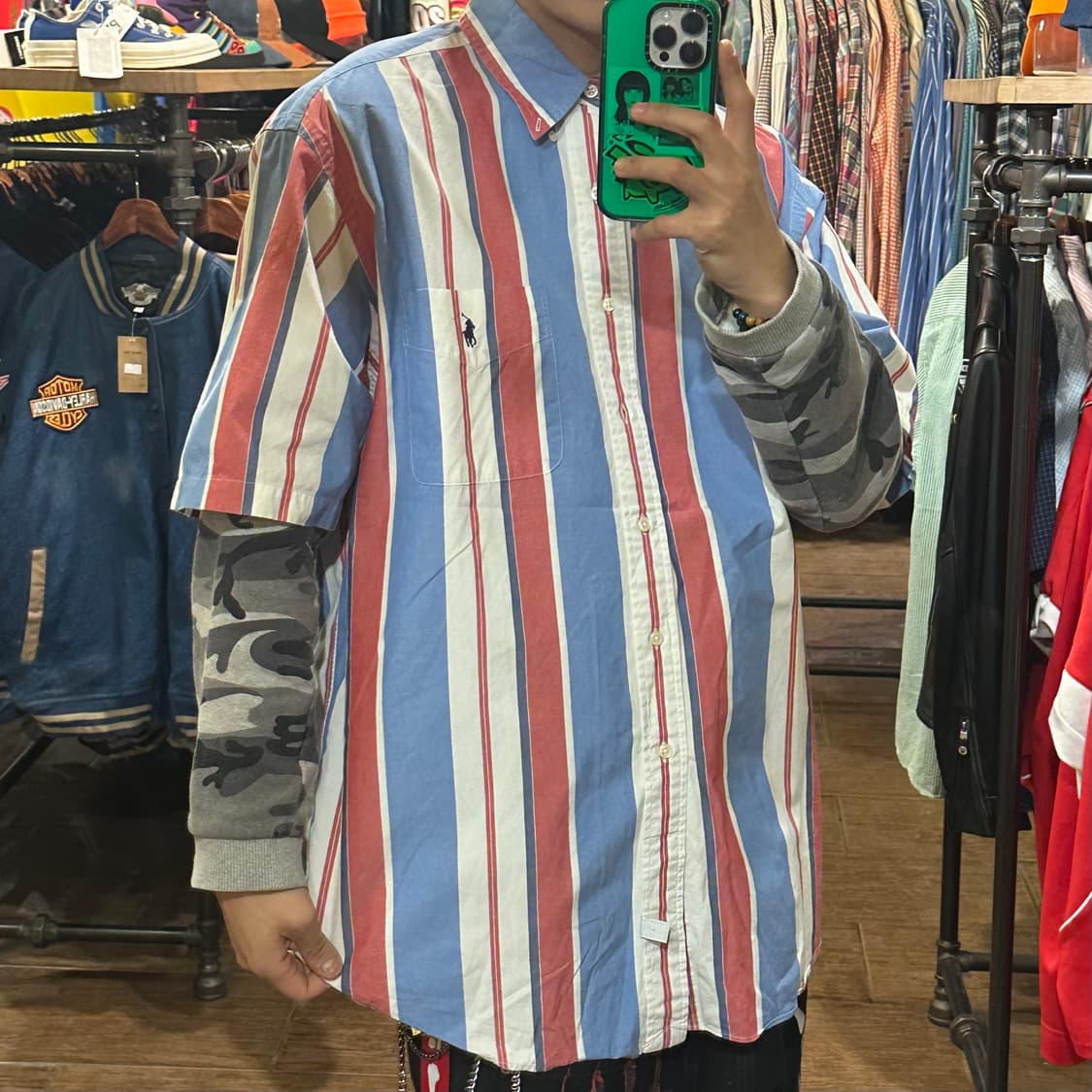 [HI] 폴로 랄프로렌 클래식 반팔셔츠 핑크/블루 상품이미지4