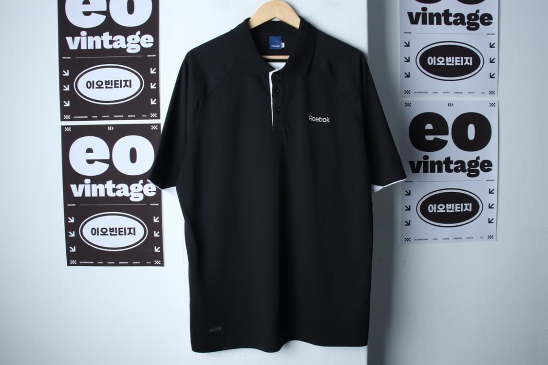 (4XL) 리복 반팔 카라 티셔츠 빅사이즈 기능성 블랙-H32605 상품이미지2
