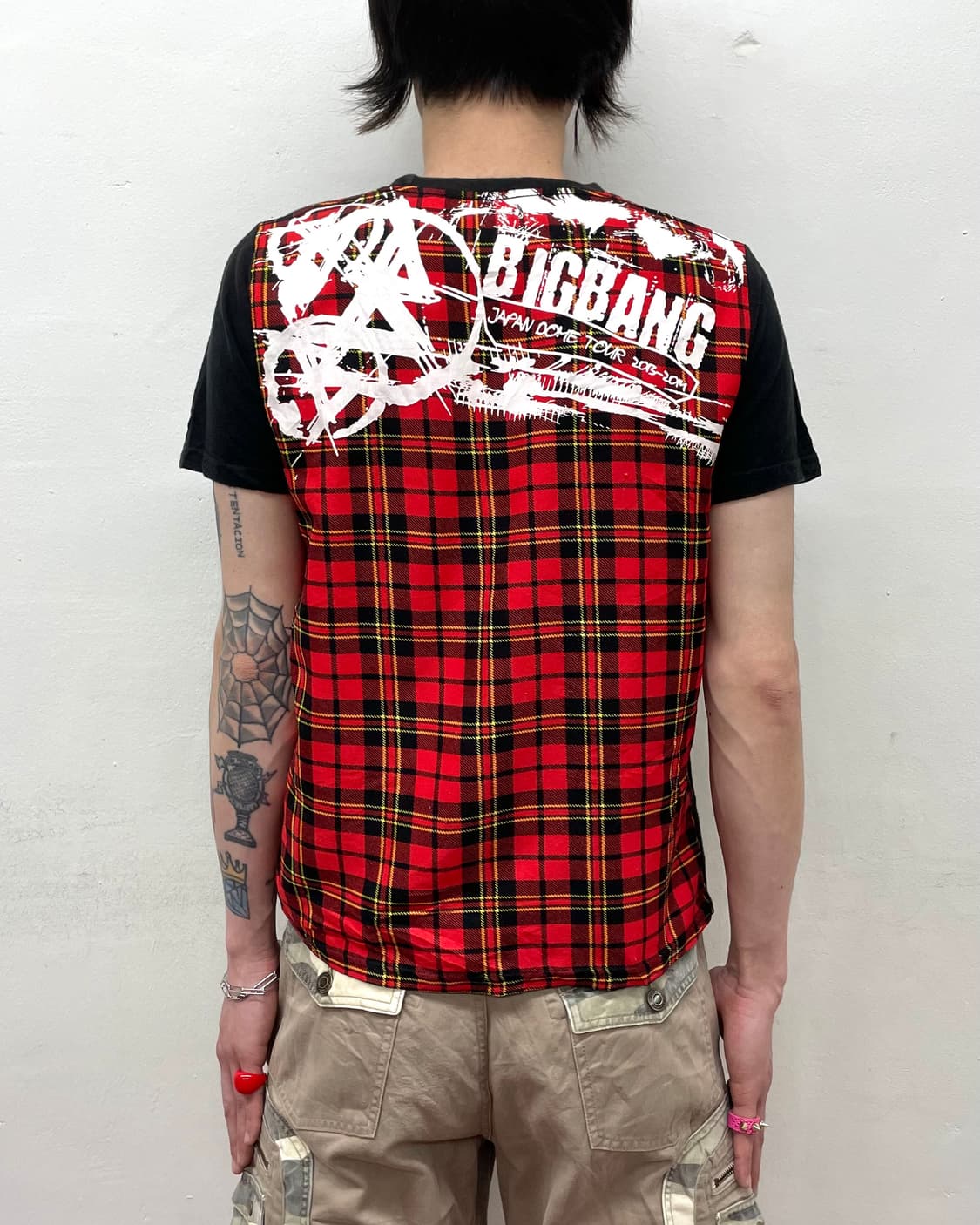 Big Bang's back checkered t-shirt  상품이미지1