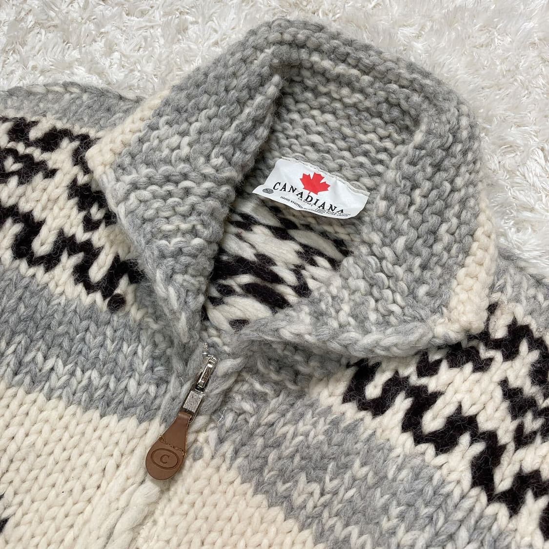 캐나다산 코위찬 니트 집업 상품이미지3