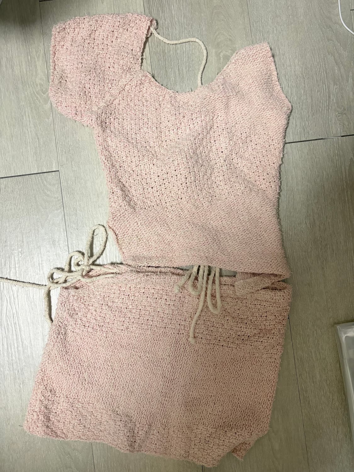 쓰리타임즈 Charlotte knit set up pink 상품이미지6