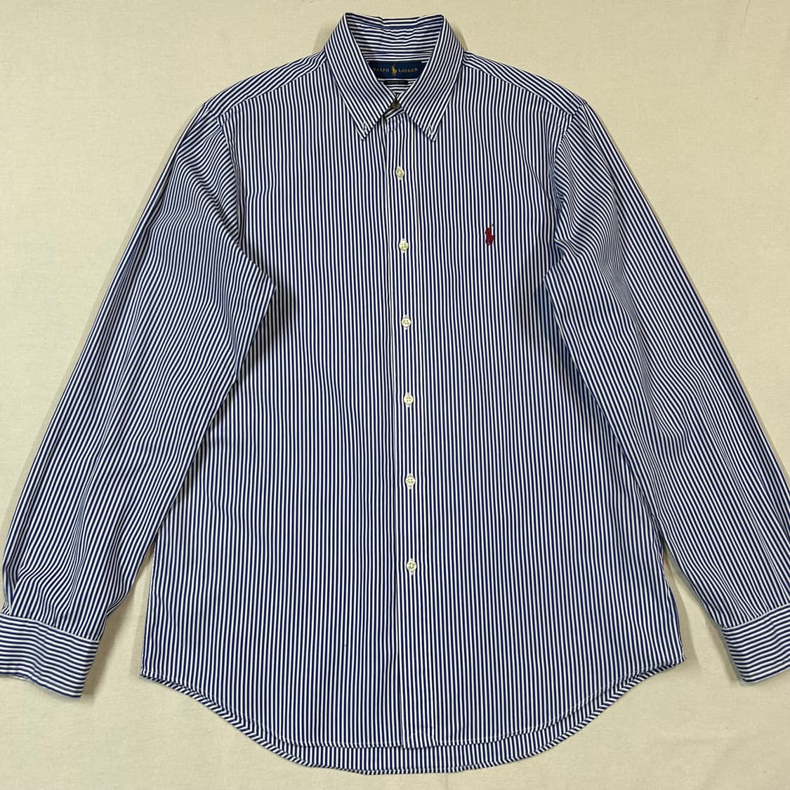 M) 폴로 랄프로렌 클래식핏 블루 스트라이프 포플린 셔츠 T84 상품이미지2