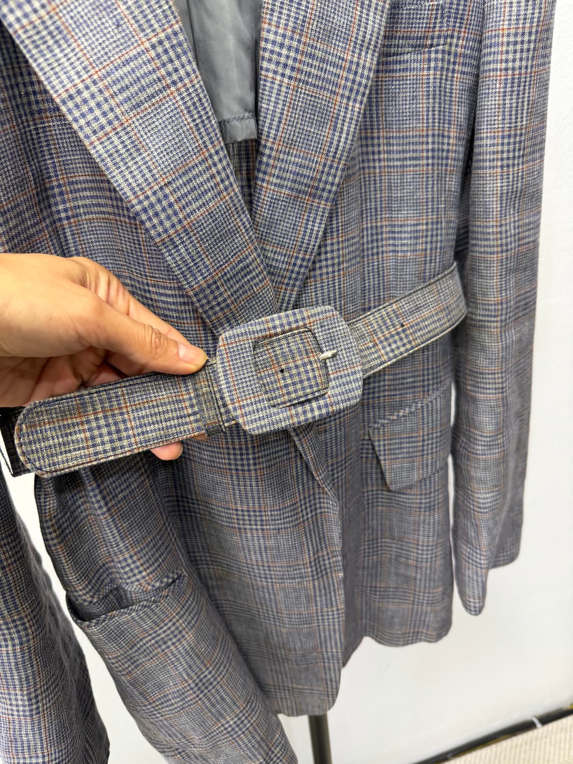 정품) TIME 타임 한섬 20ss 체크무늬 벨티드 자켓 82 상품이미지4