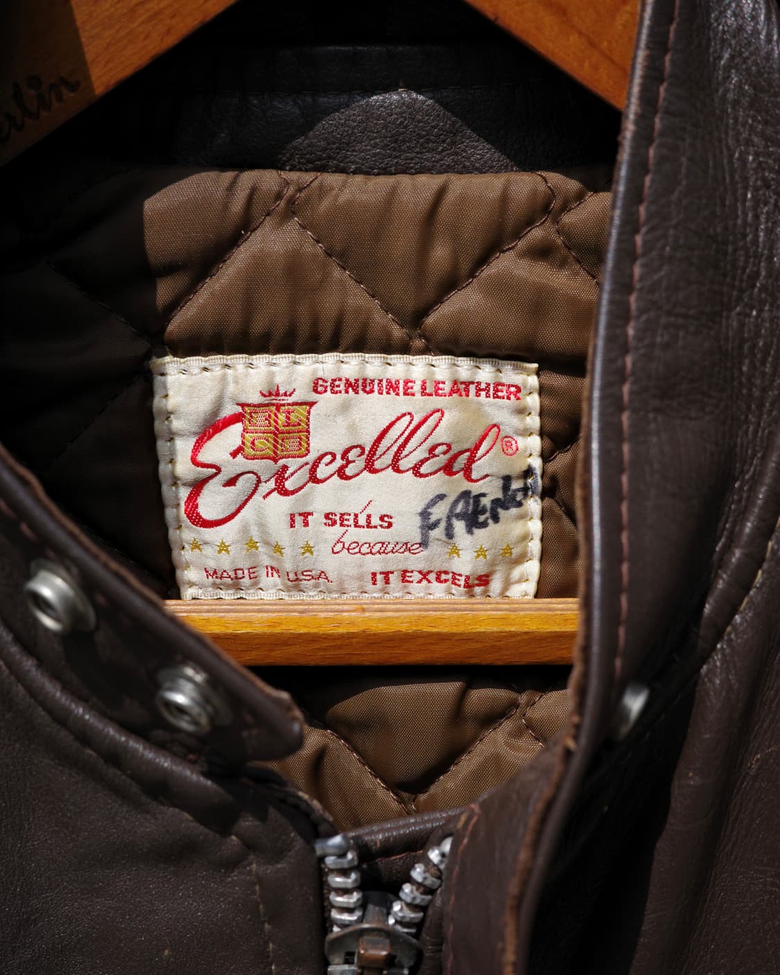 70s Excelled 레더 카페레이서 모터사이클 자켓 상품이미지3