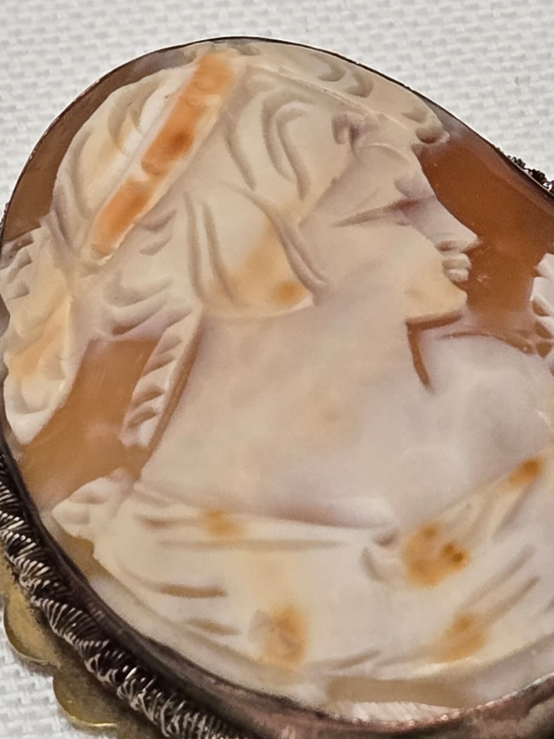 유럽 빈티지 쉘 카메오 브로치 & 펜던트 겸용 (핸드카빙) 상품이미지5