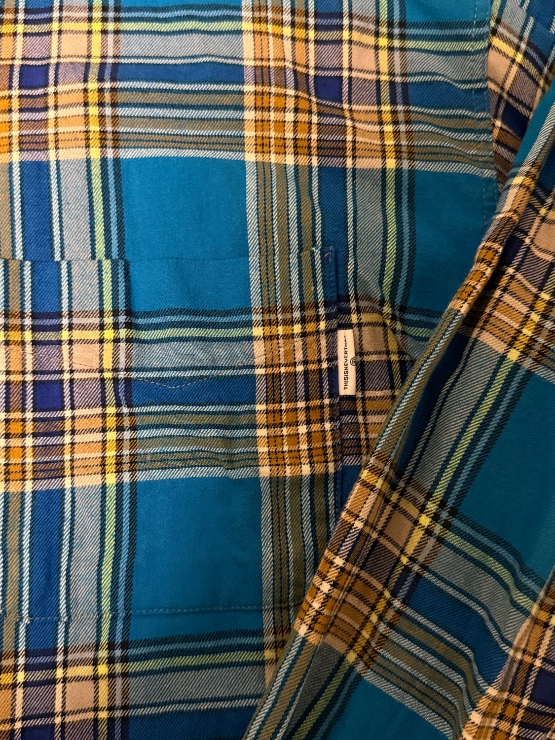 [M] 디스이즈네버댓 체크 셔츠 블루 상품이미지4