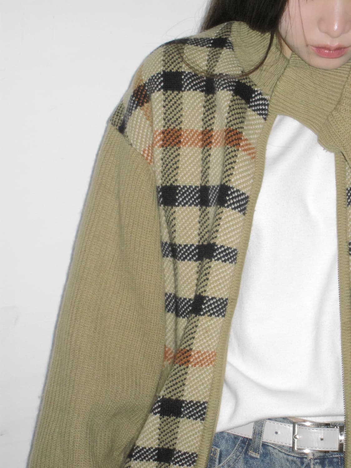 닥스 코지 체크 집업 상품이미지4