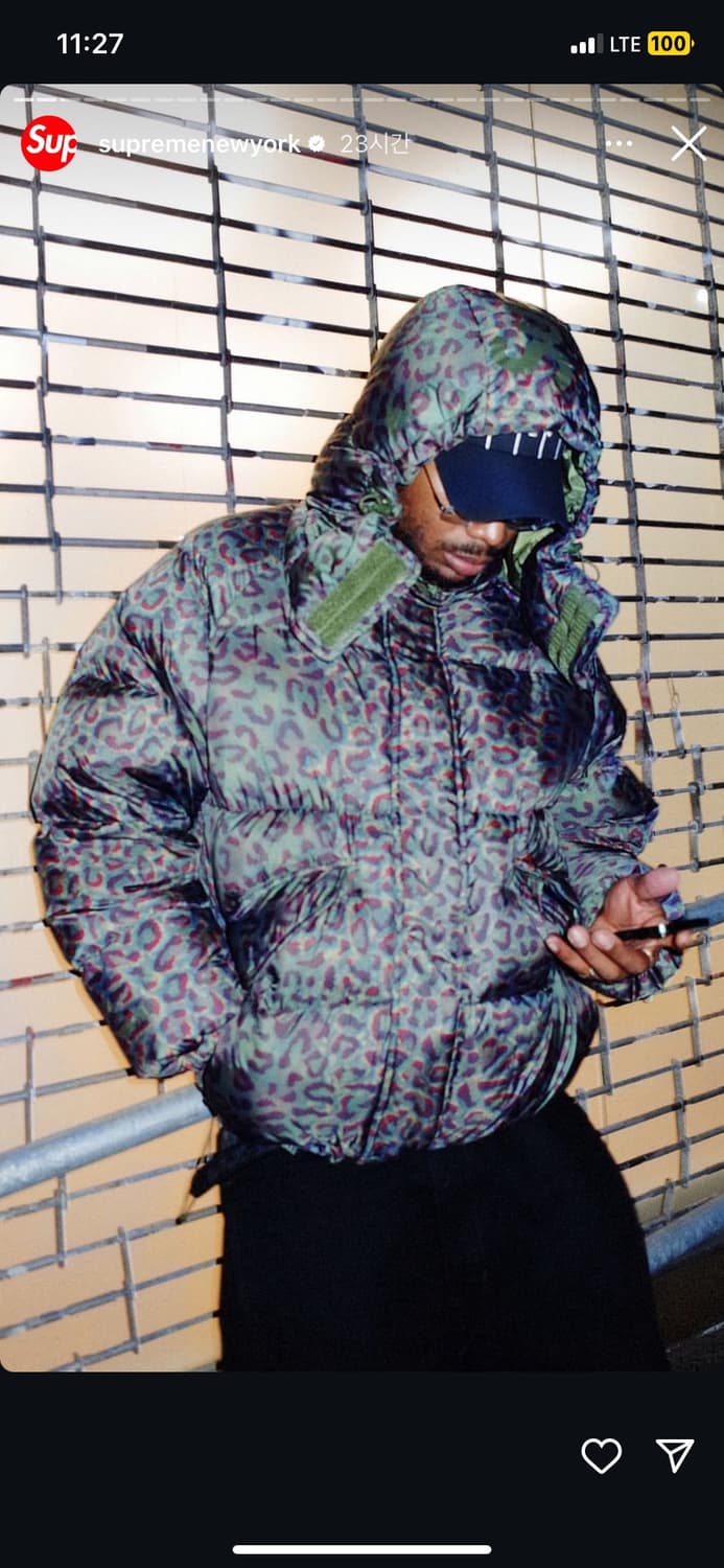 [M]FW24 슈프림 700필다운 홀로그램 레오파드 패딩 상품이미지1