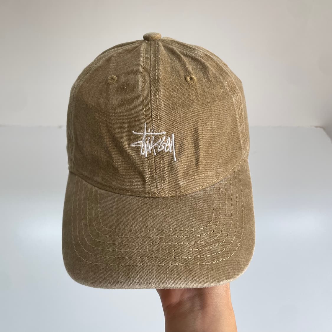 Stussy 스투시 스탁자수 샌드 가먼츠다잉 볼캡 상품이미지2