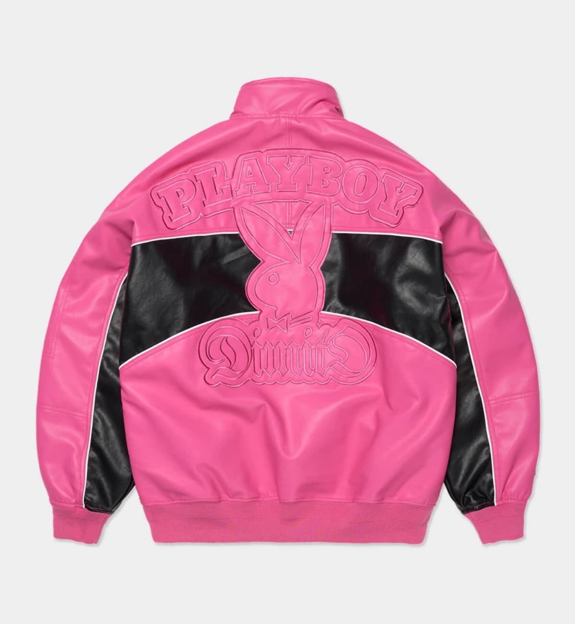 새상품)플레이보이 디미토 콜라보 레더 자켓 핑크 보드복 L 상품이미지1