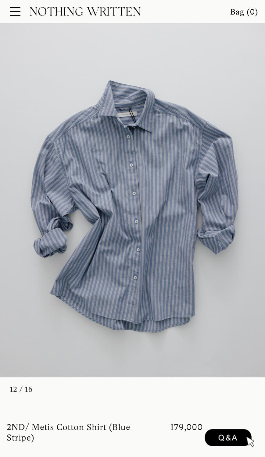 낫띵리튼 Metis Cotton Shirt (Blue Strip 상품이미지1