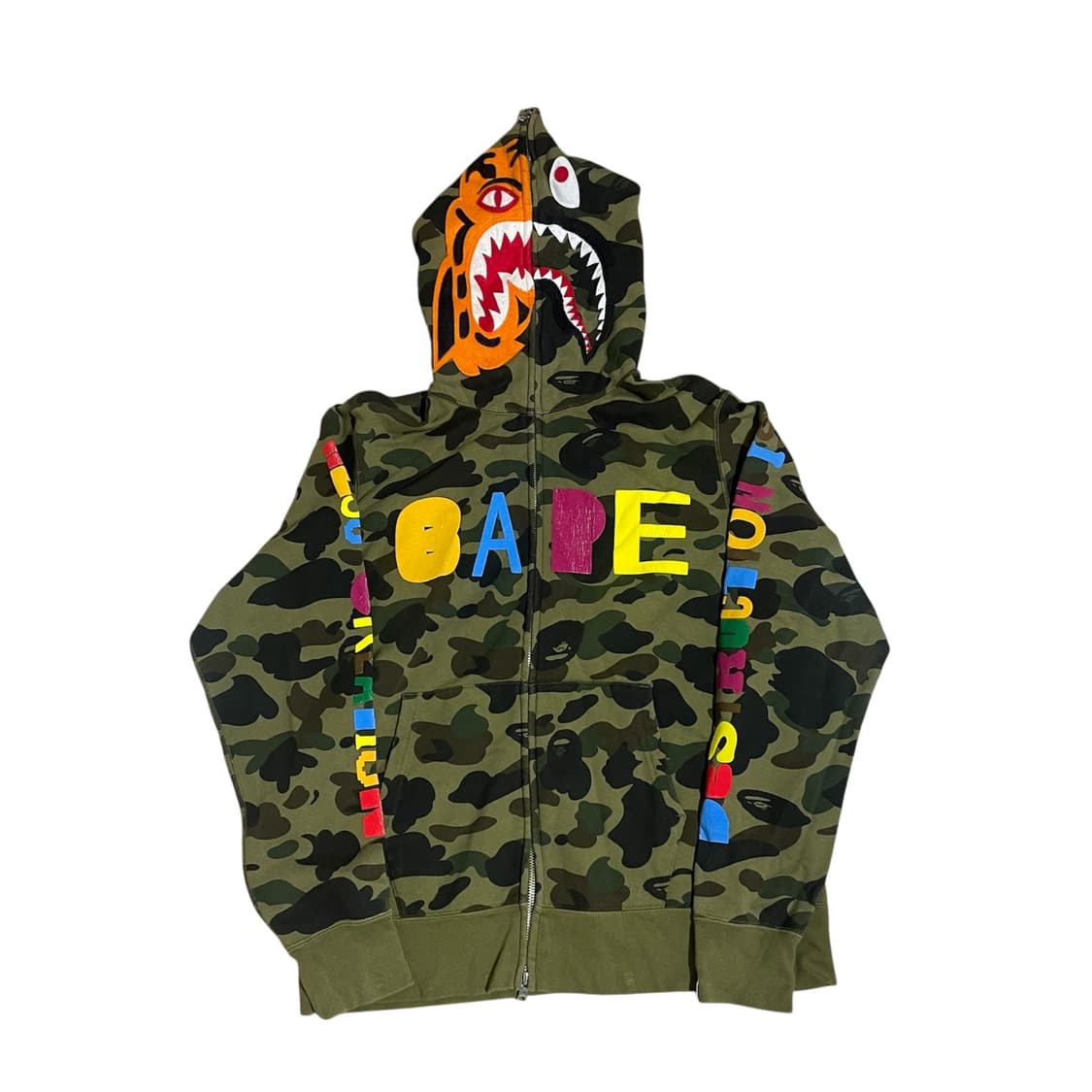 M) 베이프 레디메이드 콜라보 타이거 샤크 후드 집업 상품이미지1