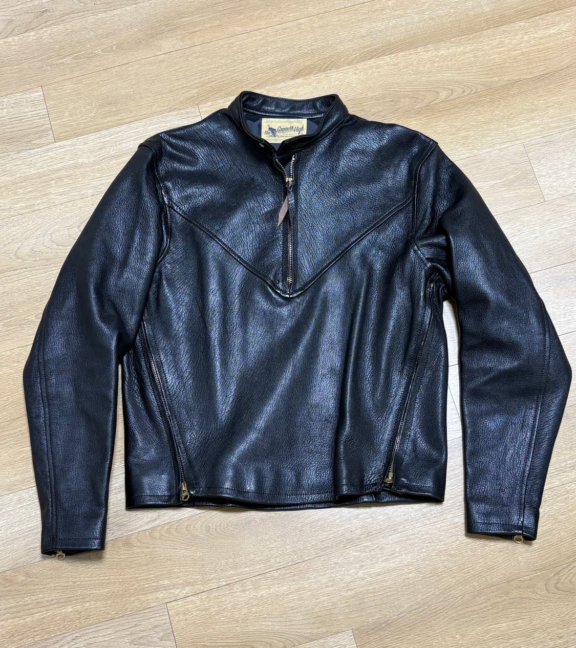 그루빈하이 풀오버 레더자켓 리얼맥코이 부코 레인보우컨트리 에어로레더 상품이미지1