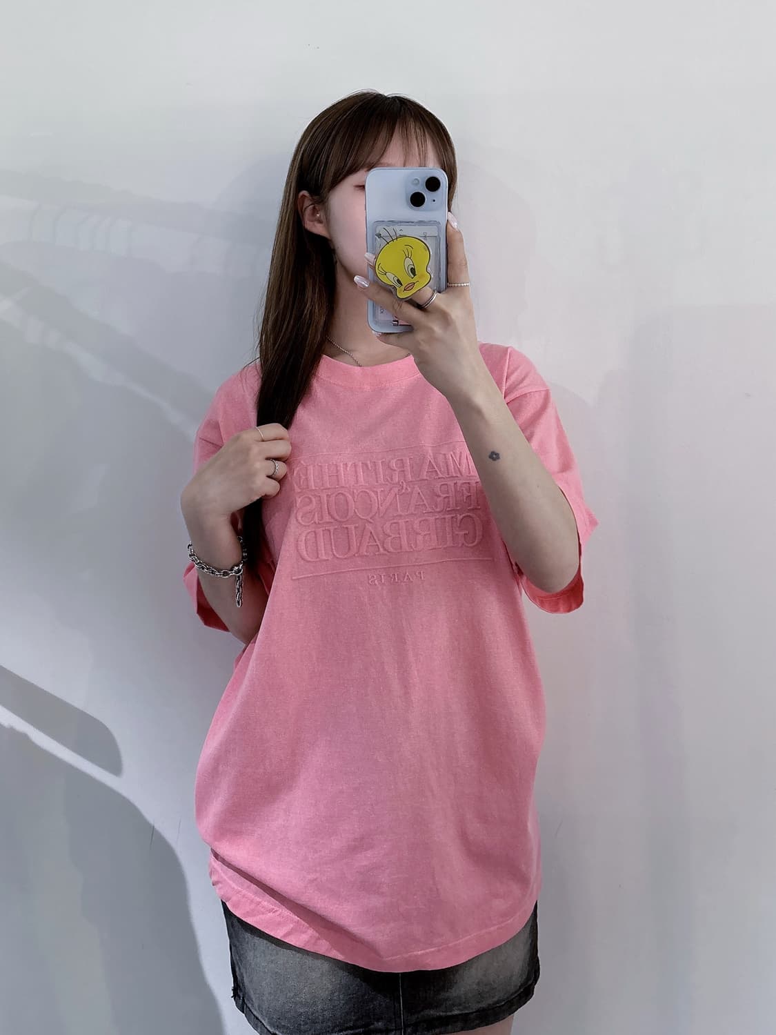 마리떼프랑소와저버 빅로고 베이비핑크 반팔 상품이미지1