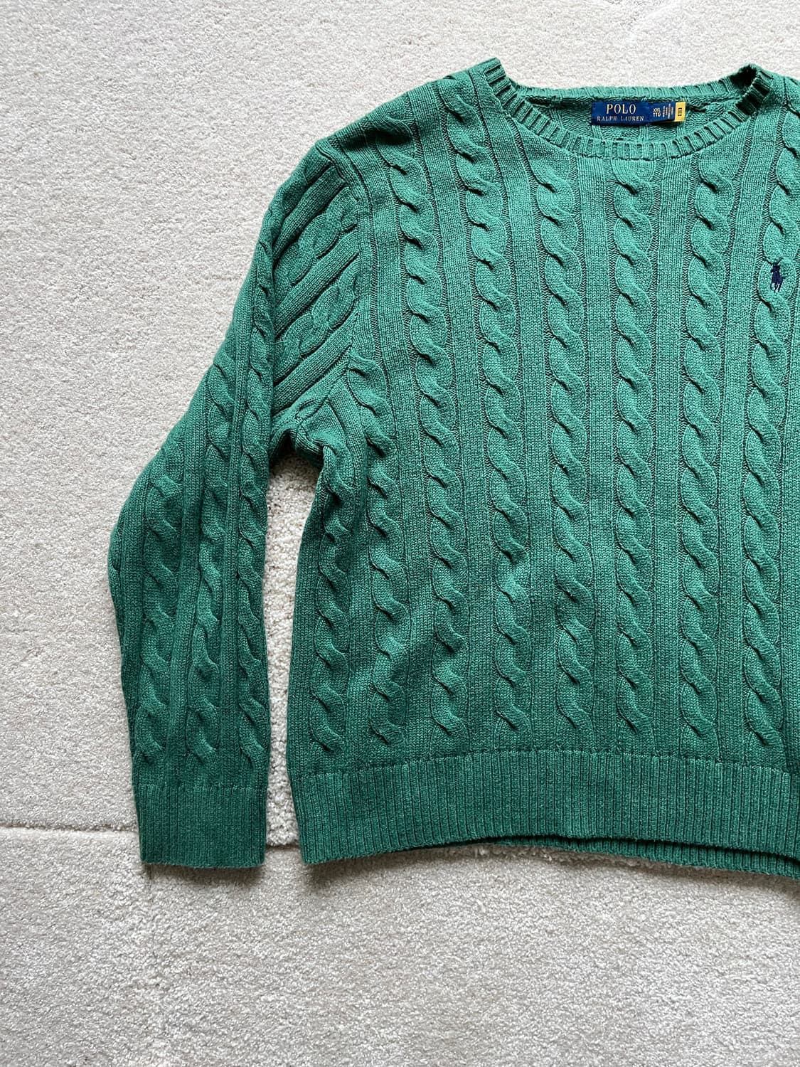 폴로 랄프로렌 케이블 니트 스웨터 그린 (105-110) 상품이미지6
