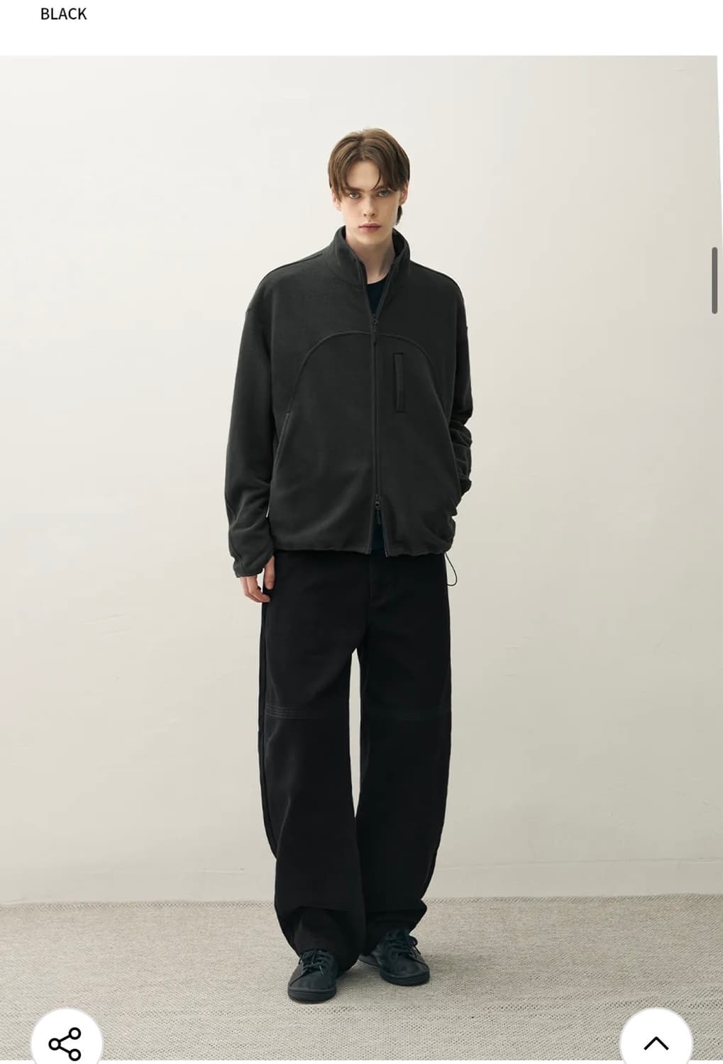 (새상품)(XL) 드로우핏 세미 와이드 트위스트 카치온 팬츠 [BLACK 상품이미지4