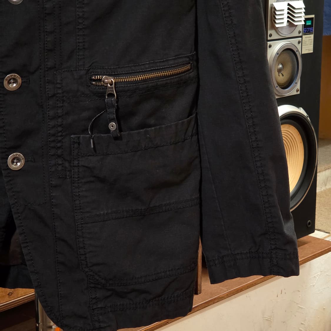 빈티지 블랙 코튼 블레이저 자켓 상품이미지4