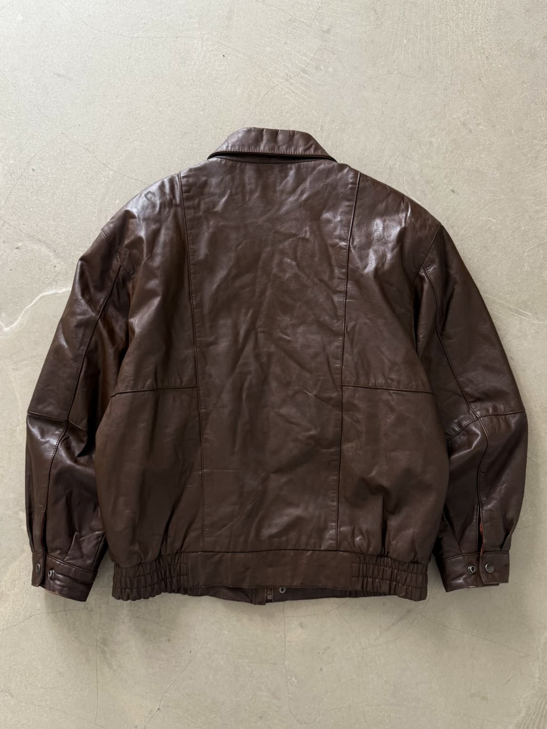 90s Leather House Leather Bomber Jacket 상품이미지4
