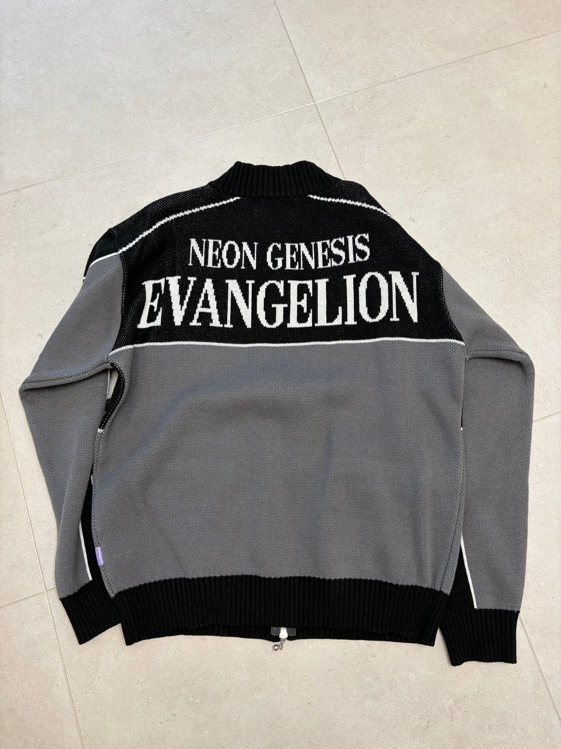 마하그리드 에반게리온 니트집업 블랙/그레이 상품이미지3