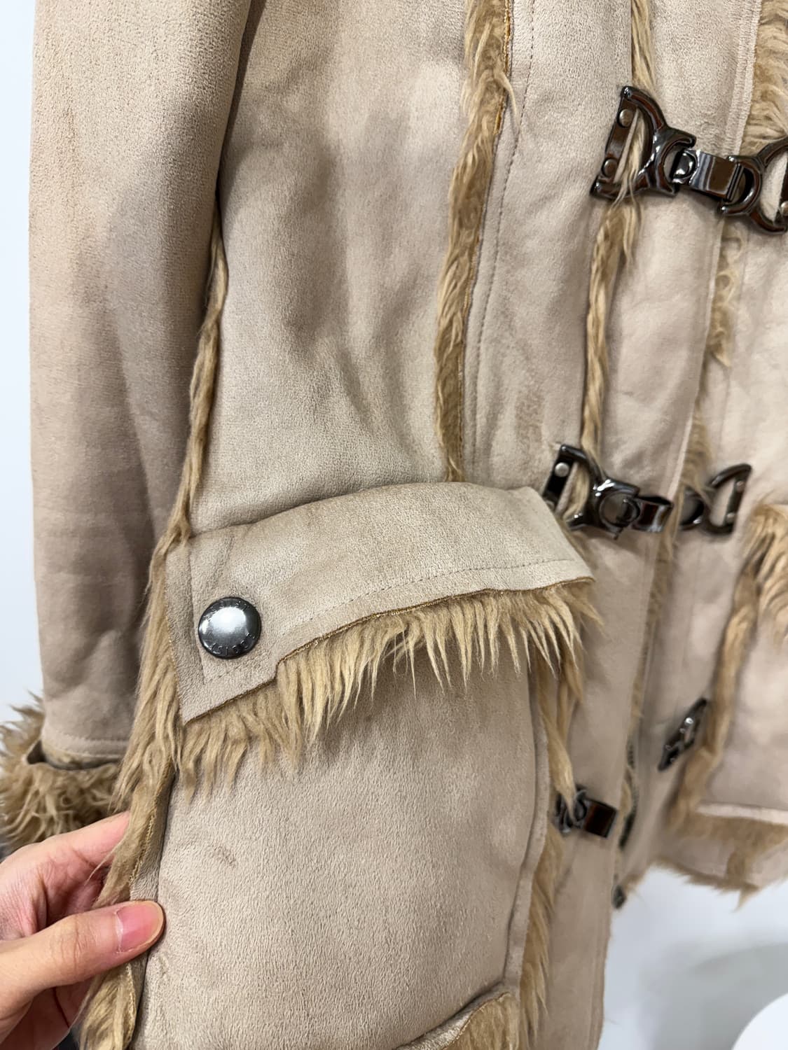 [에고이스트] 무스탕 퍼 트리밍 자켓, XS-S 상품이미지5