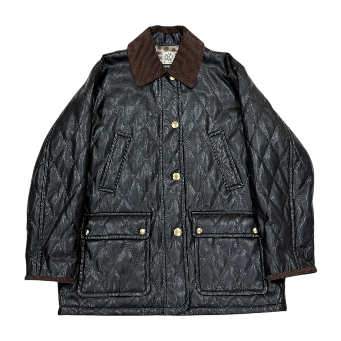 앳코너 차정원 레더 퀄팅 자켓 블랙 상품이미지1