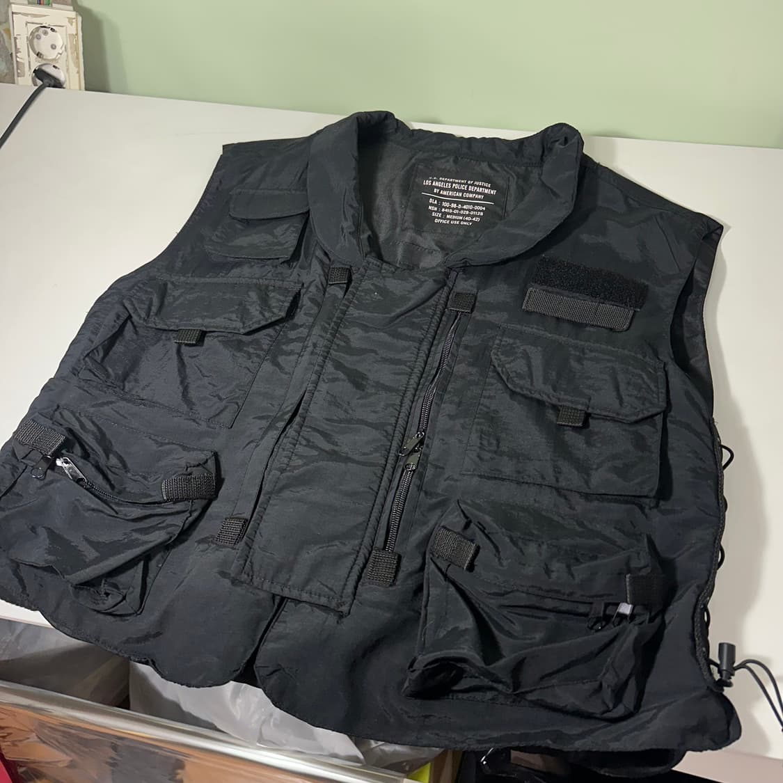 M 밀리터리 복각 블랙 테크 나일론베스트 자켓 상품이미지1