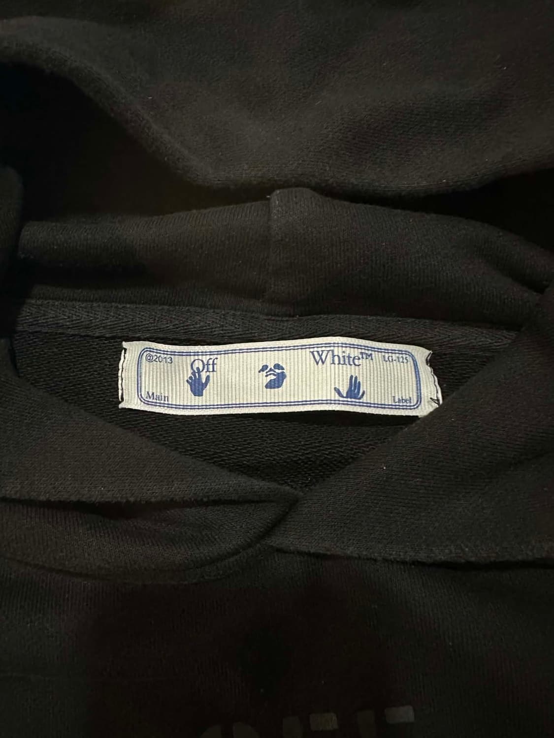 오프화이트 블랙 스트라이프 후드티 상품이미지3
