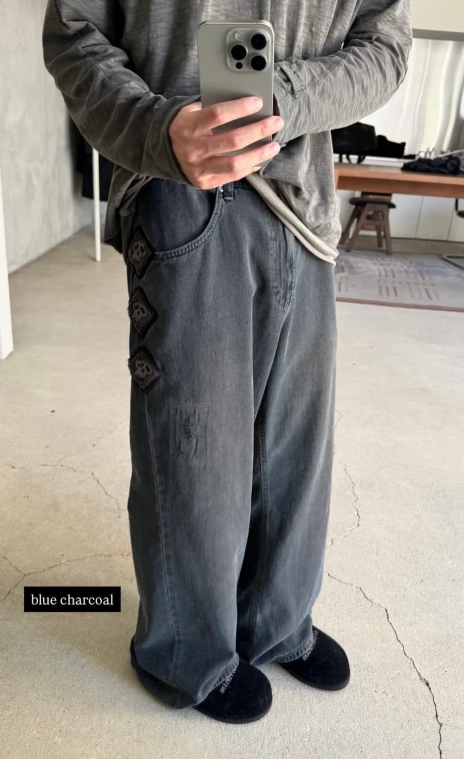 폴리테루 행크 내로우 데님 블루챠콜 3 상품이미지5