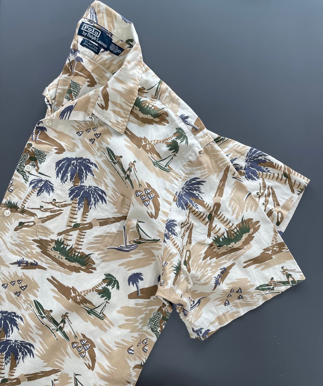 [XL] 폴로 랄프로렌 90's 클레이턴 하와이안 반팔 셔츠 상품이미지2