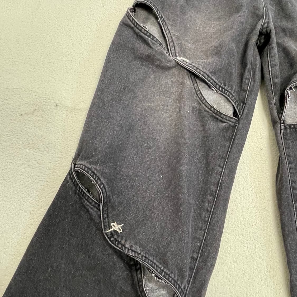 Vintage black washed denim pants 상품이미지5