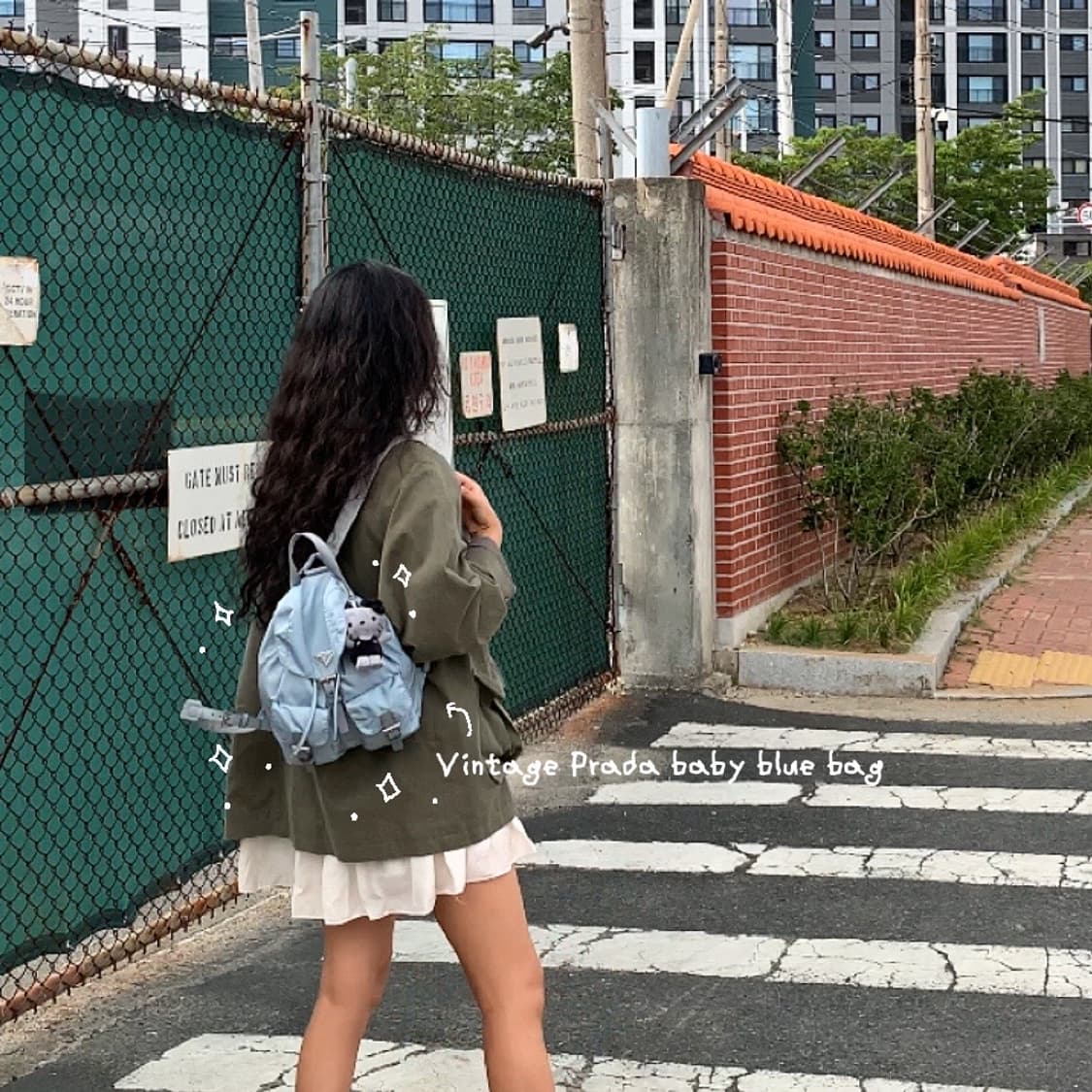 정품 프라다 빈티지 베이비비블루 백팩 상품이미지10