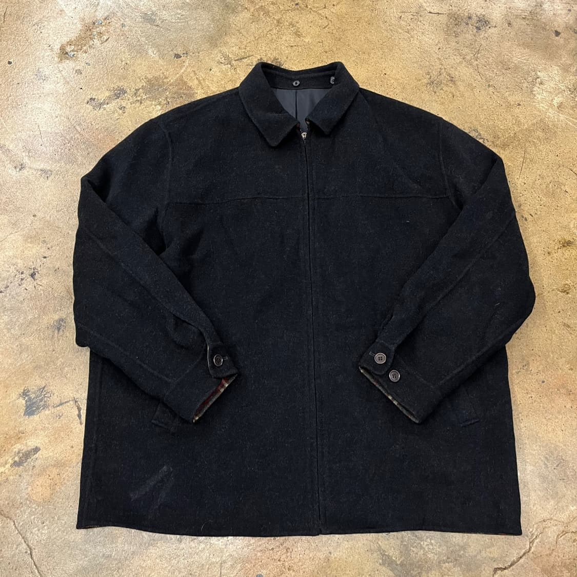 [정품/110] 입생로랑 블랙 울 집업 자켓 b16 상품이미지2