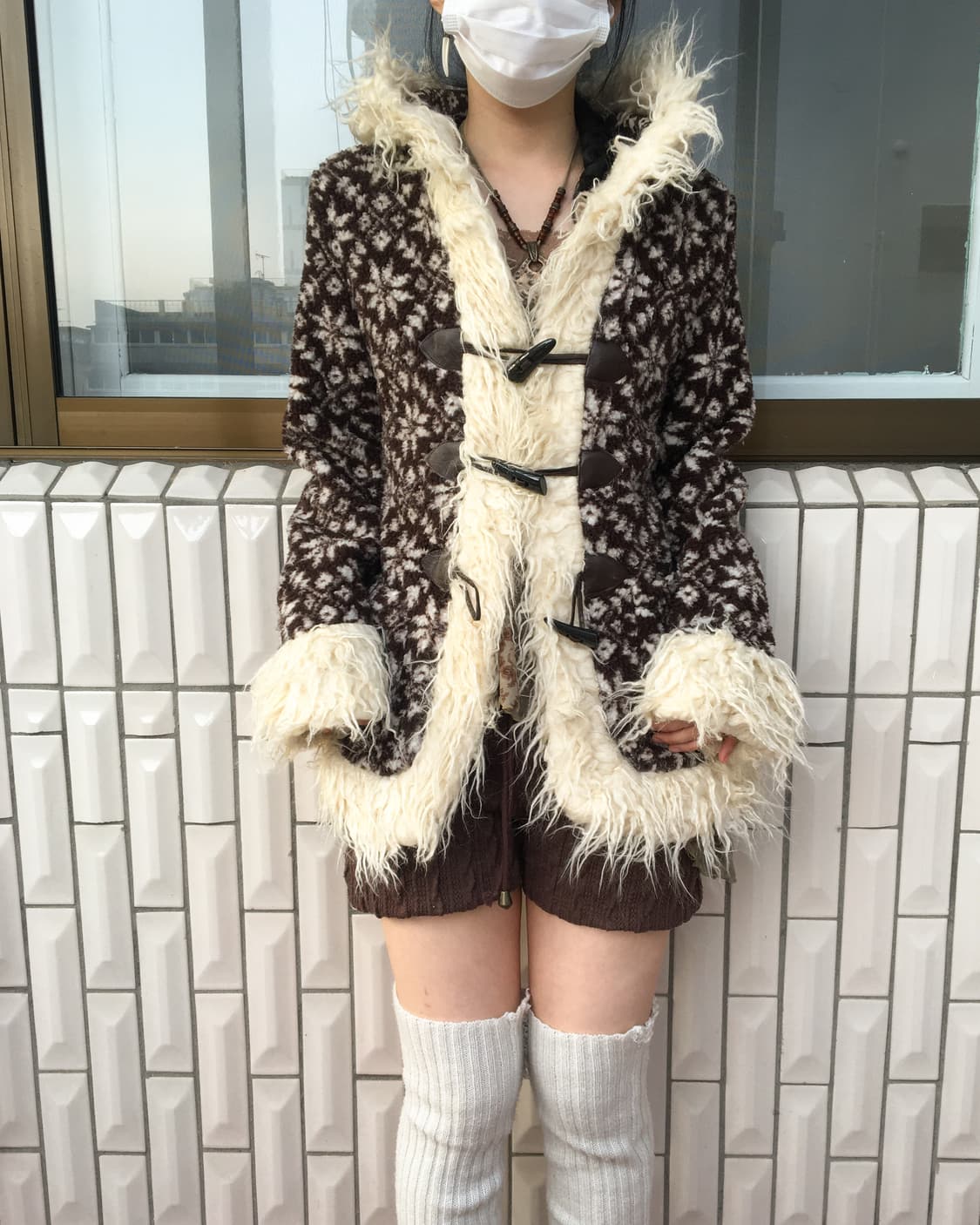 Fluffy trimming snow pattern fleece duff 상품이미지9