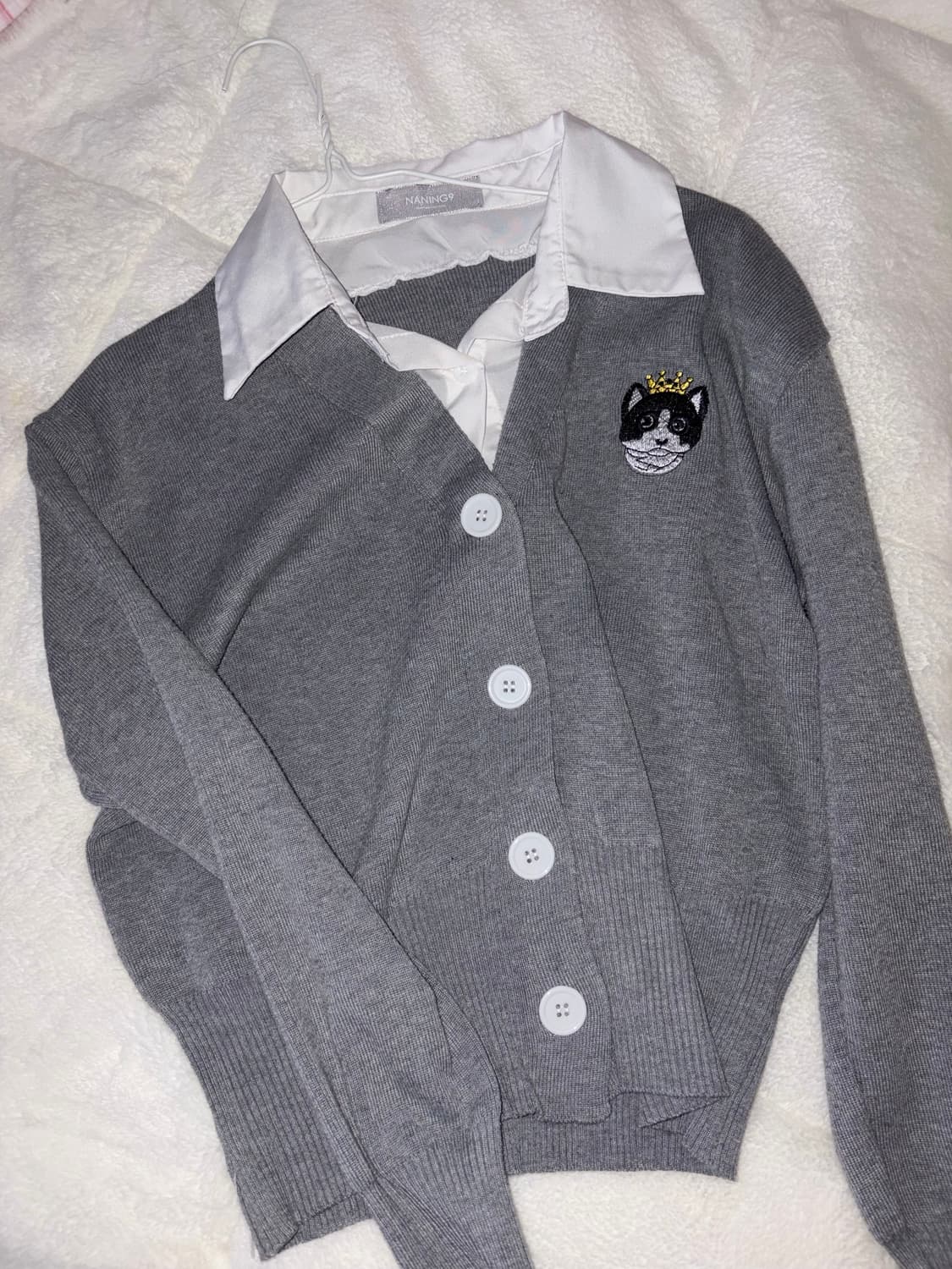 난닝구 블라우스 카라 일체형 가디건 상품이미지1