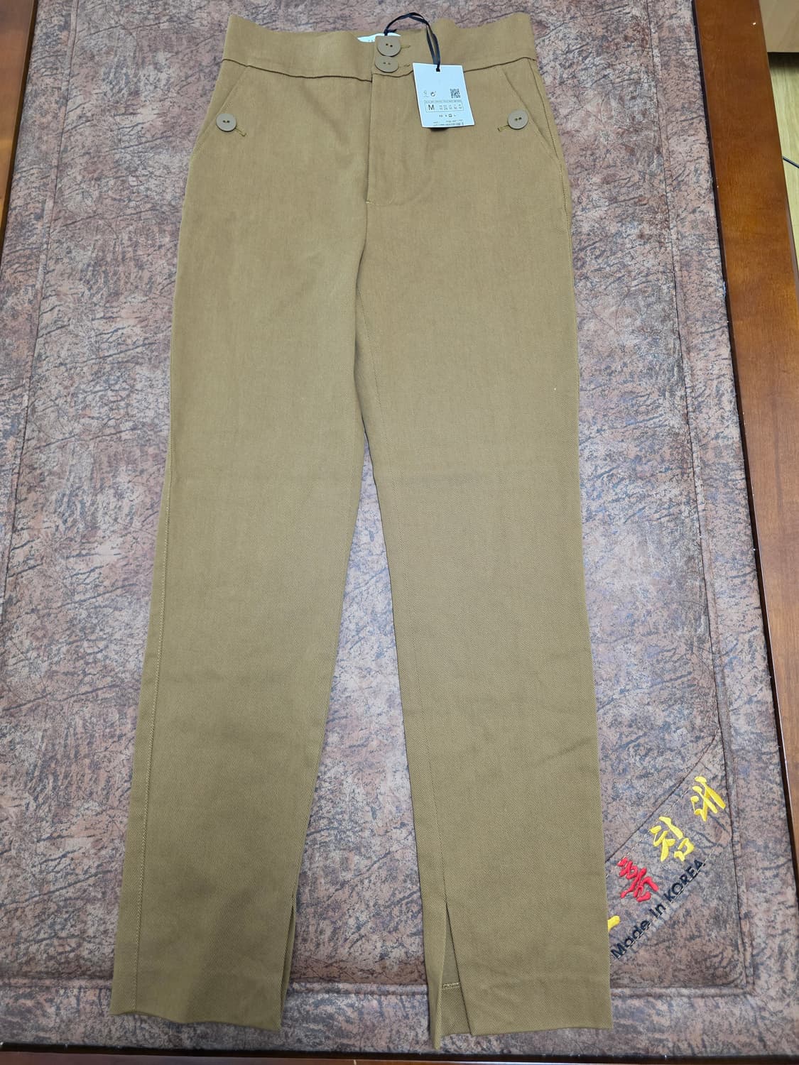 [새제품] 자라 스튜디오 투버튼 슬릿 팬츠 브라운 28 상품이미지1