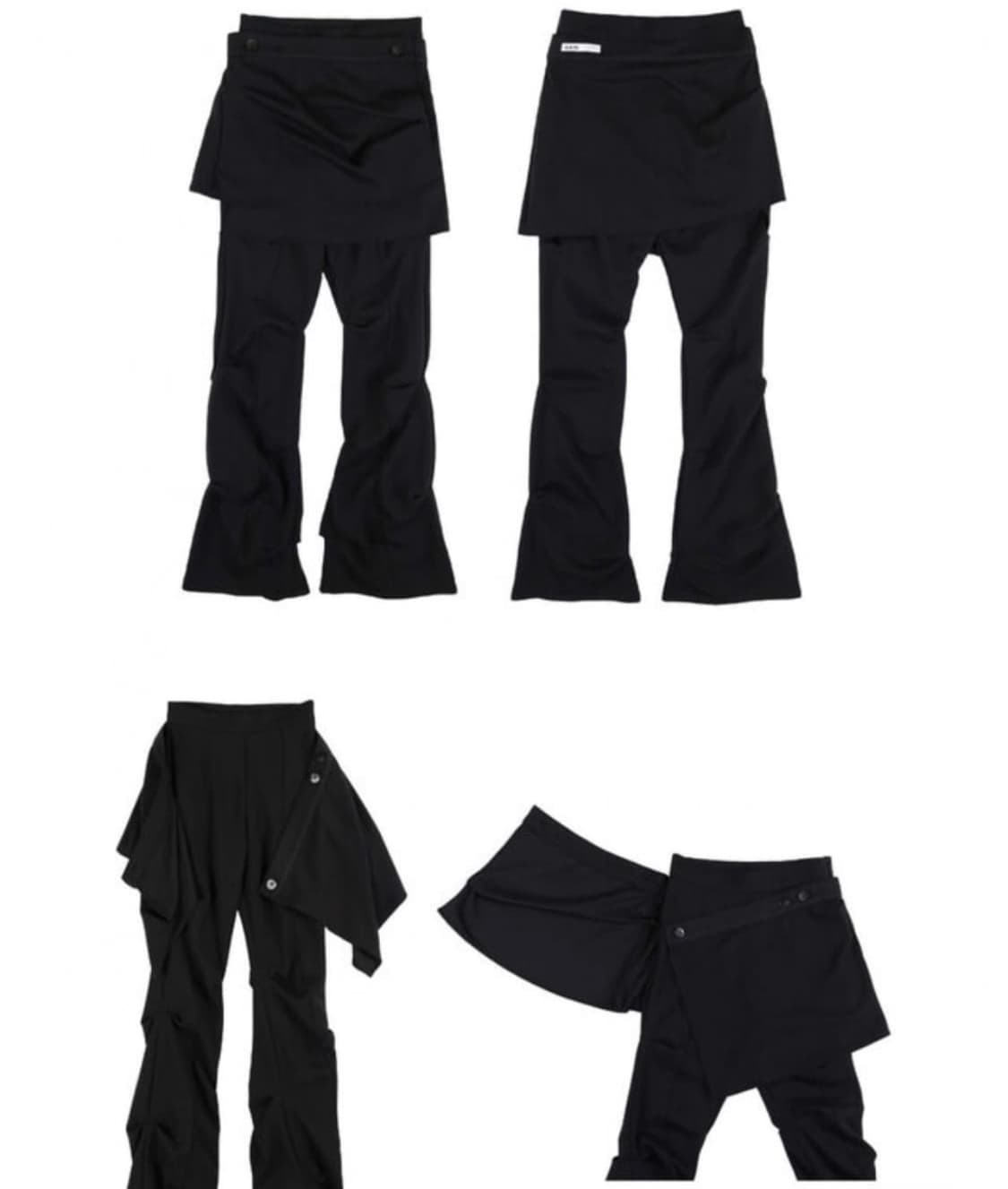 오호스 랩 오버 턱 팬츠 블랙 M 상품이미지1