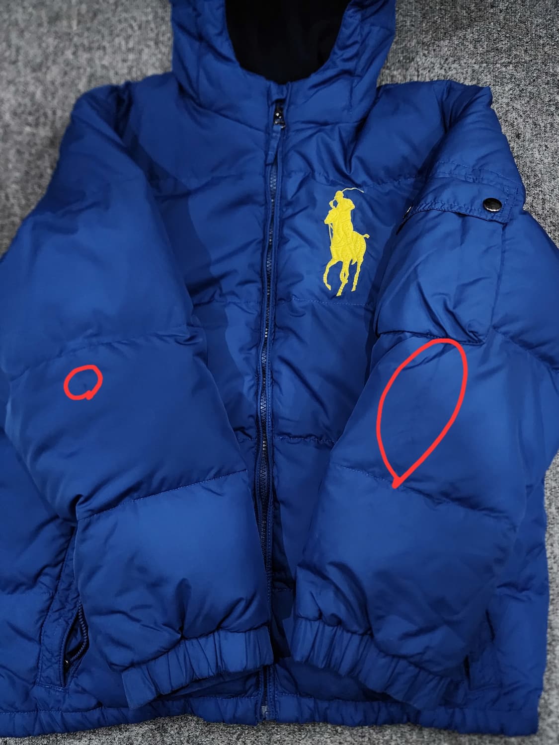 폴로 랄프로렌 빅포니 다운 후드 패딩 보이즈 XL 상품이미지5