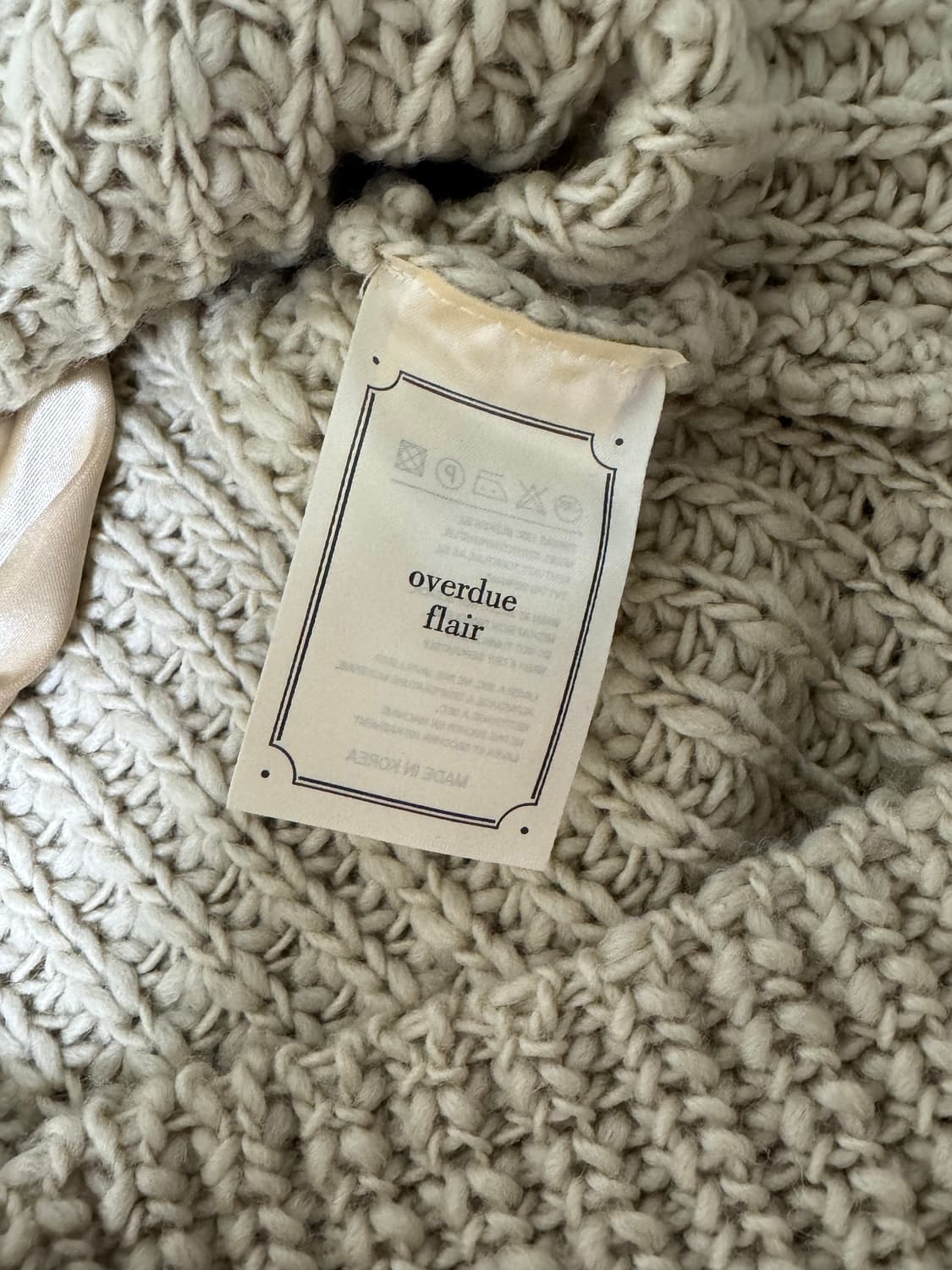 오버듀플레어 크리스탈 스트링 세트 니트 스커트 베이지 OS 상품이미지7