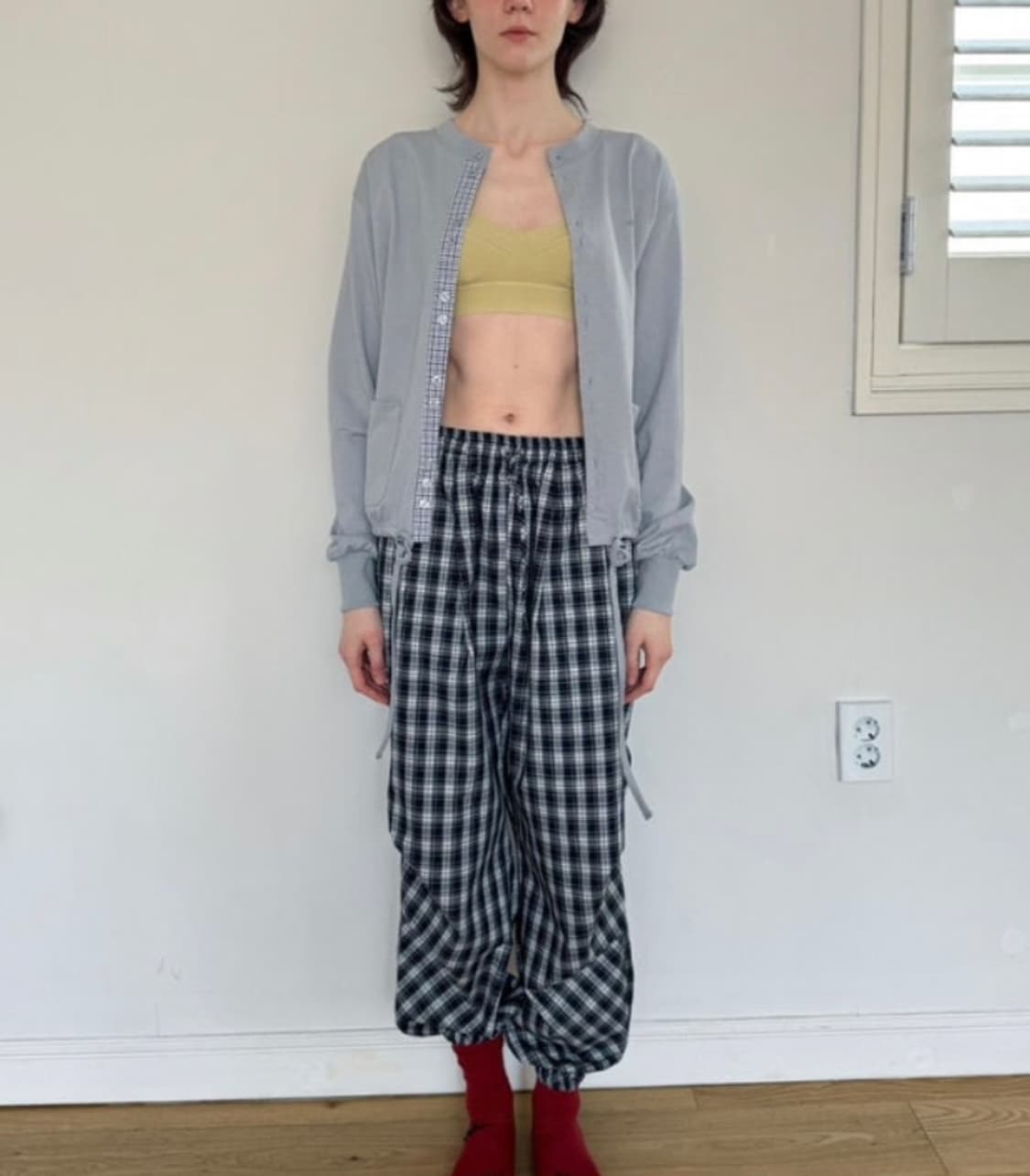 노컨텐츠 코튼 체크 가디건 상품이미지3