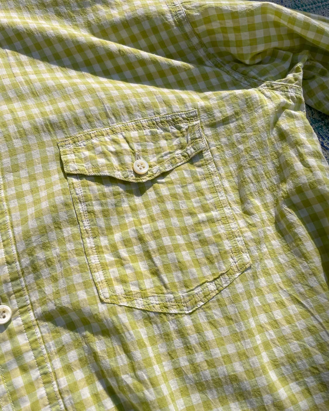 45R 인도 가디(Khadi) 원단 908 깅엄 체크 셔츠 상품이미지4