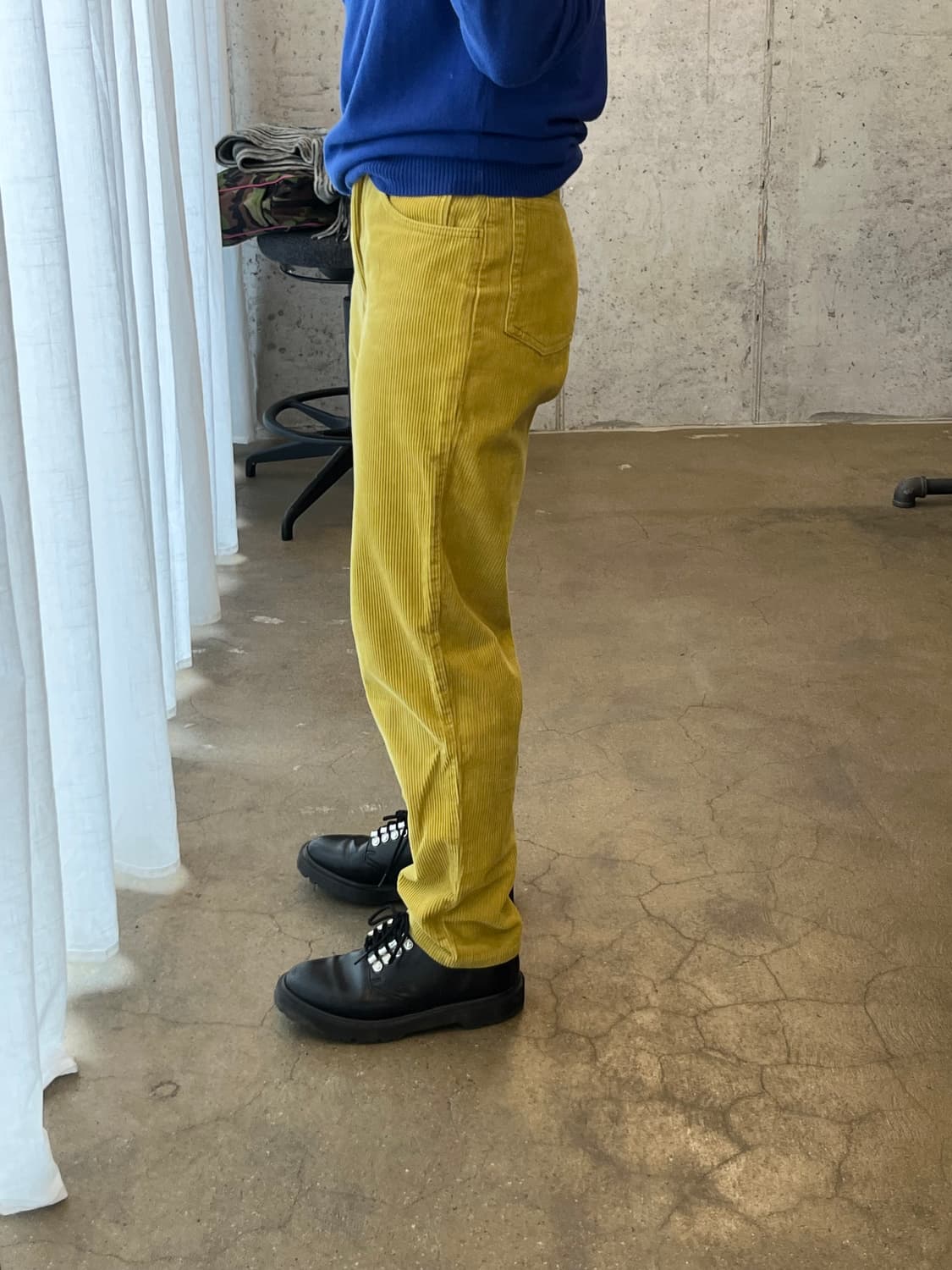 90s 베네통 코듀로이 팬츠 라임 상품이미지2