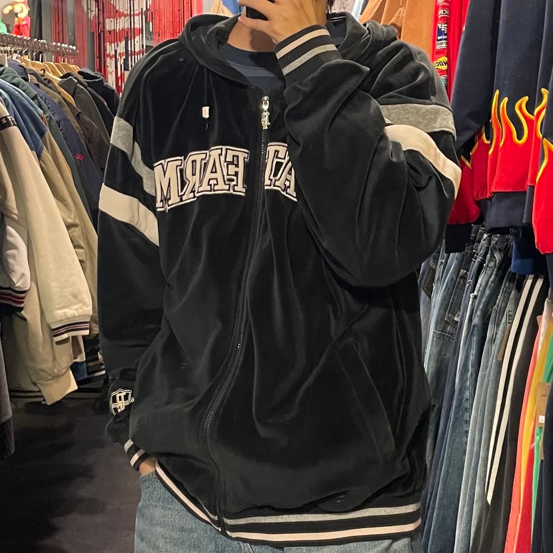 [IM] Phat farm 블랙 후드 벨벳져지 상품이미지6