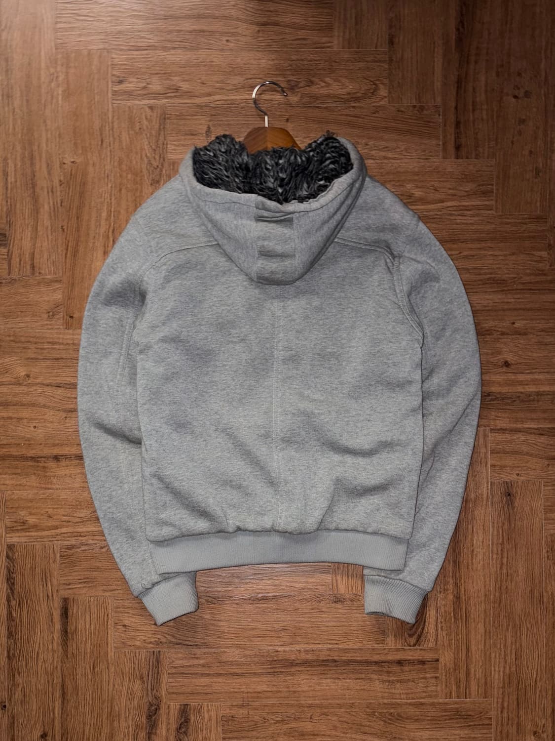 Jinqueqiao 빈티지 퍼 후드집업 상품이미지4