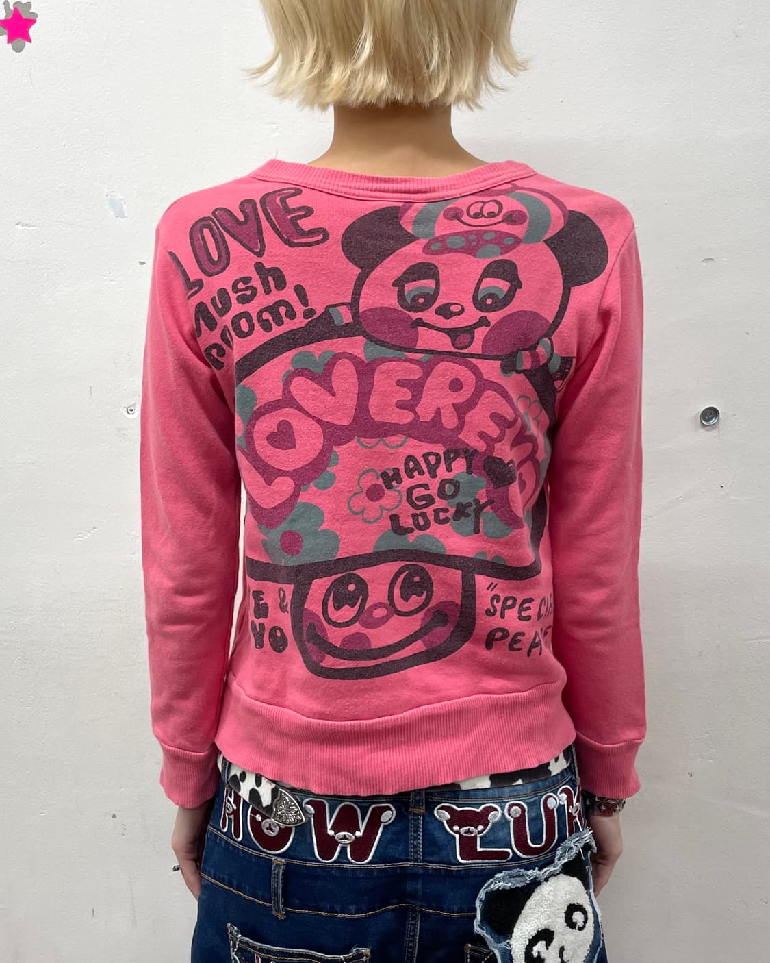 Love Big Panda Pink Sweatshirt  상품이미지3