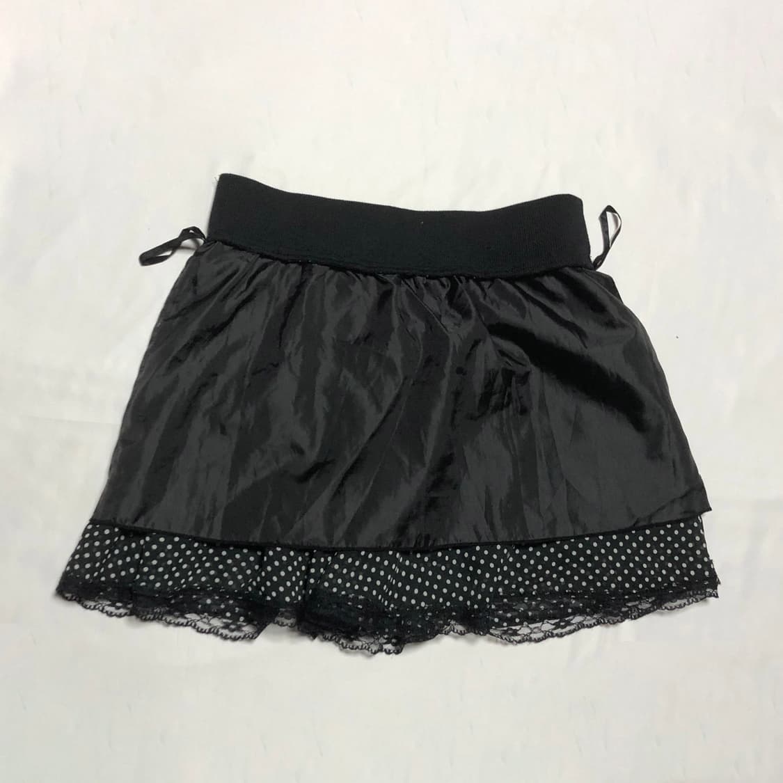 레이스 도트 스커트 블랙 상품이미지4