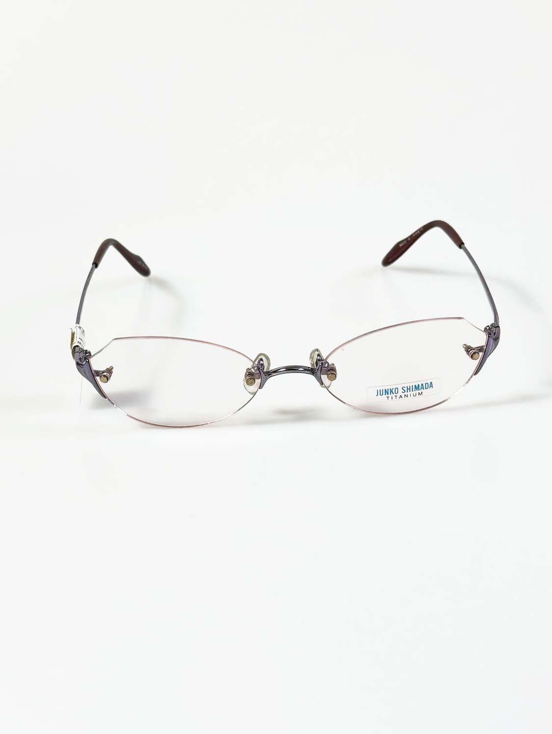 JUNKO SHIMADA 티타늄 무테 오벌 빈티지 틴트 안경 상품이미지1
