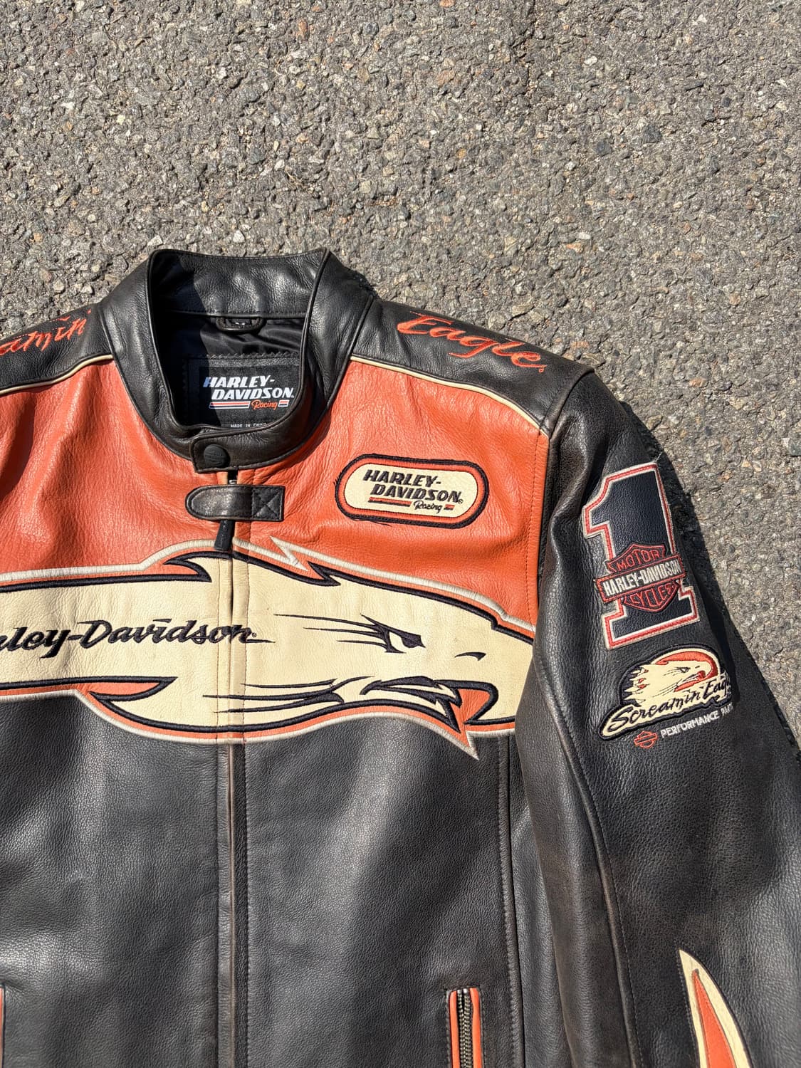 할리데이비슨 카우하이드 싱글 라이더 자켓 M 상품이미지4