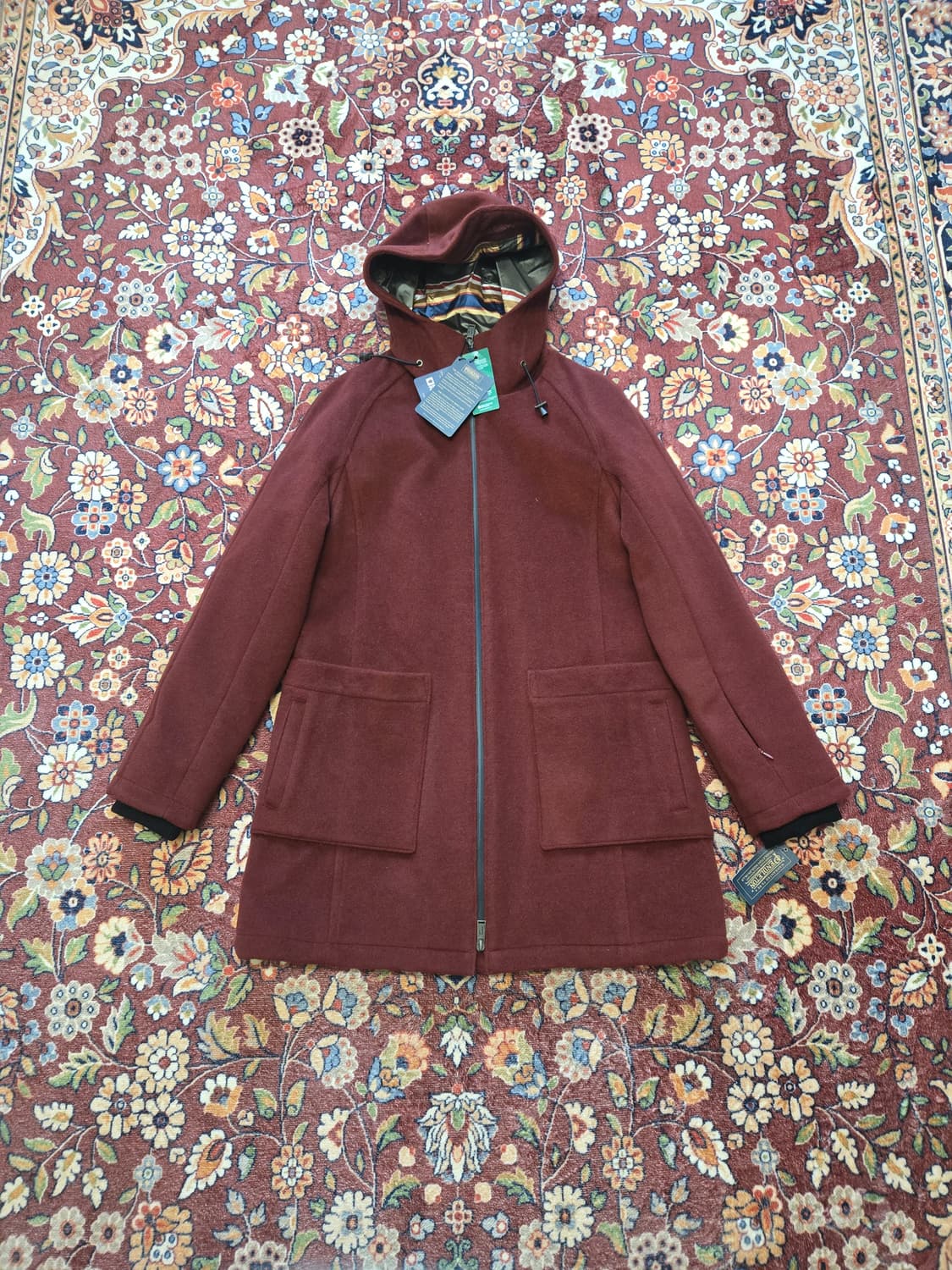 [새상품/M] 펜들턴 베벌리 패치 포켓 울 아노락 코트 (파이어드 브릭) 상품이미지1