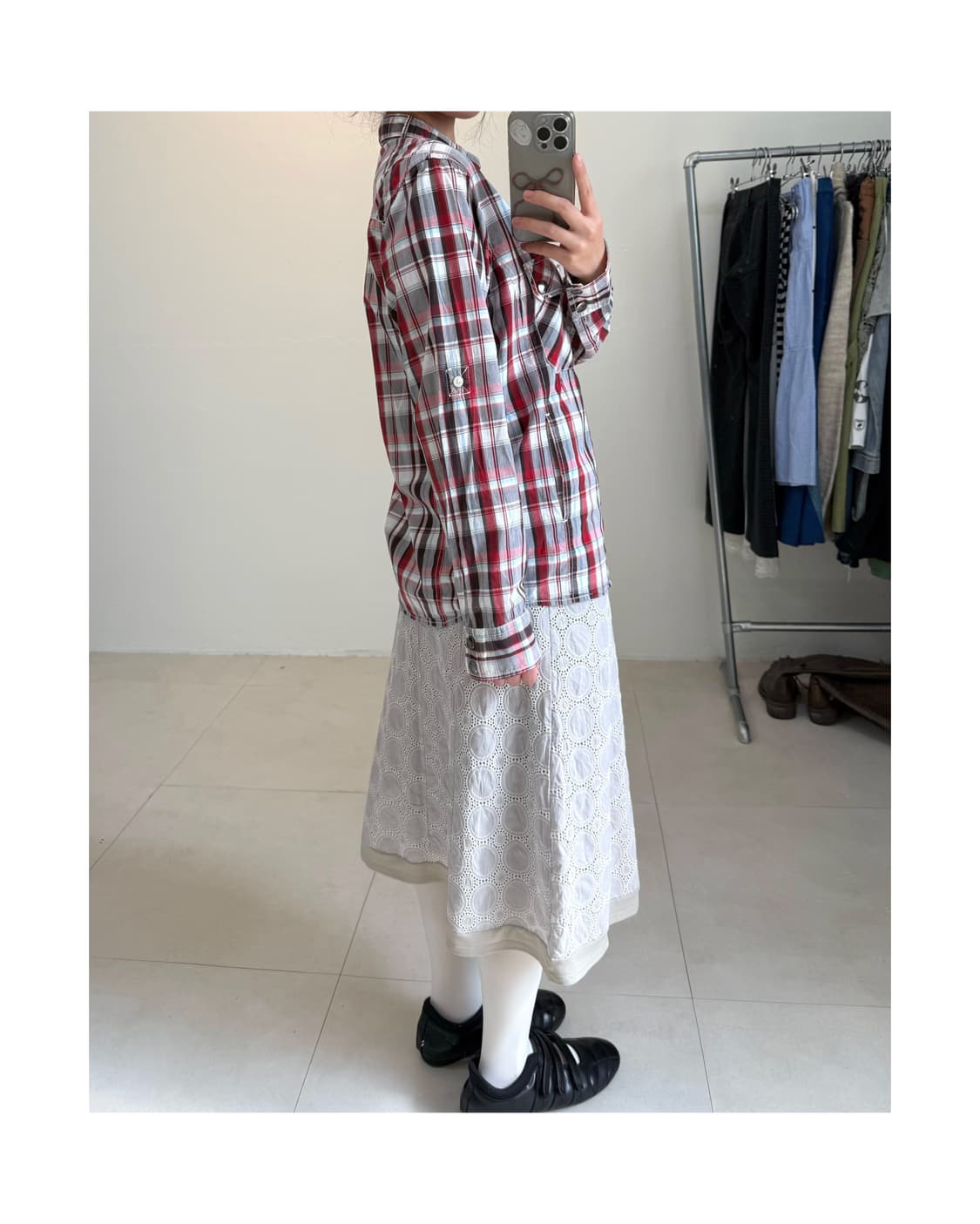 빈티지 체크 셔츠자켓 상품이미지4