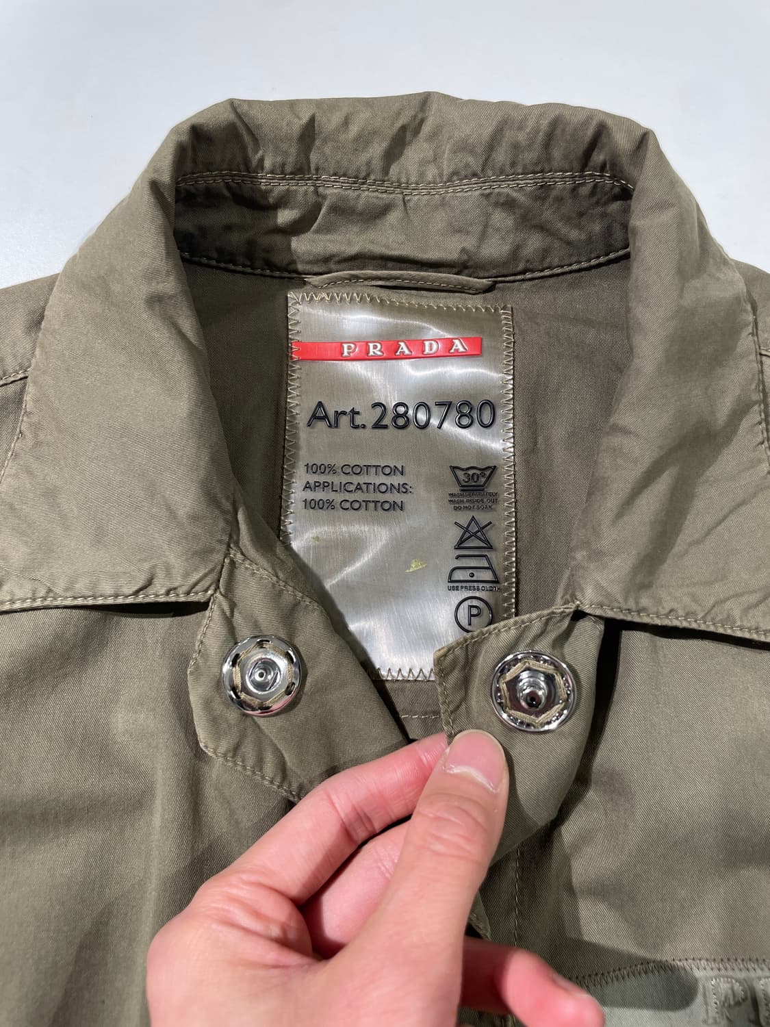 프라다 스포츠 카키 유틸리티 카고 트렌치 코트 상품이미지7
